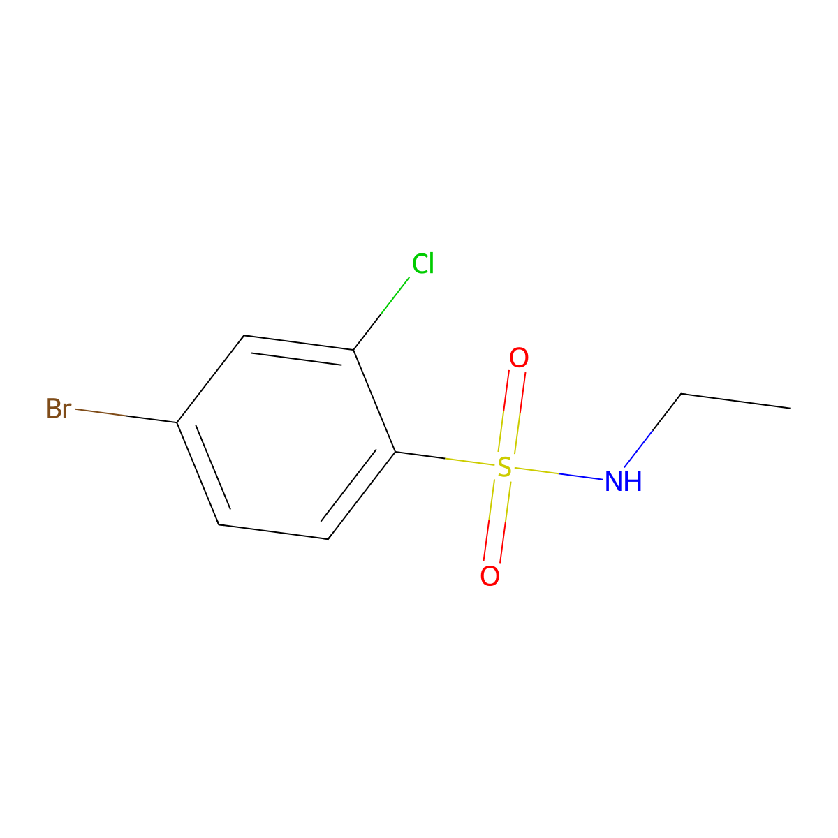 4-bromo-2-chloro-N-ethylbenzene-1-sulfonamide molecular structure, CAS 1094654-06-4