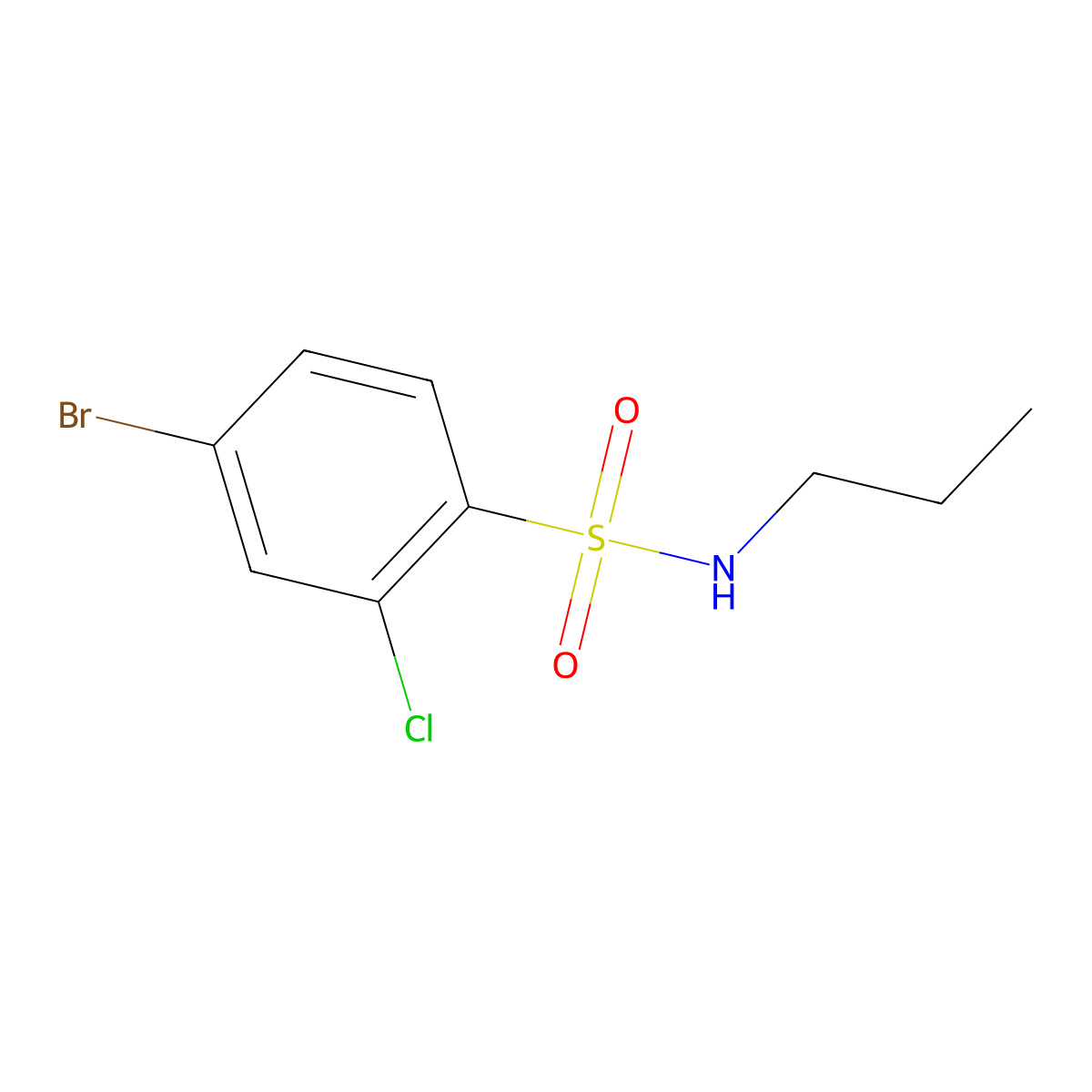 4-bromo-2-chloro-N-propylbenzenesulfonamide molecular structure, CAS 1094654-12-2