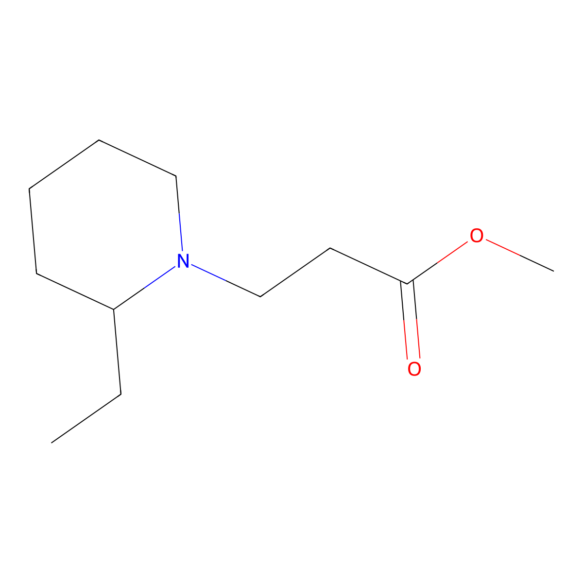 Methyl 3-(2-ethylpiperidin-1-yl)propanoate molecular structure, CAS 1094654-27-9