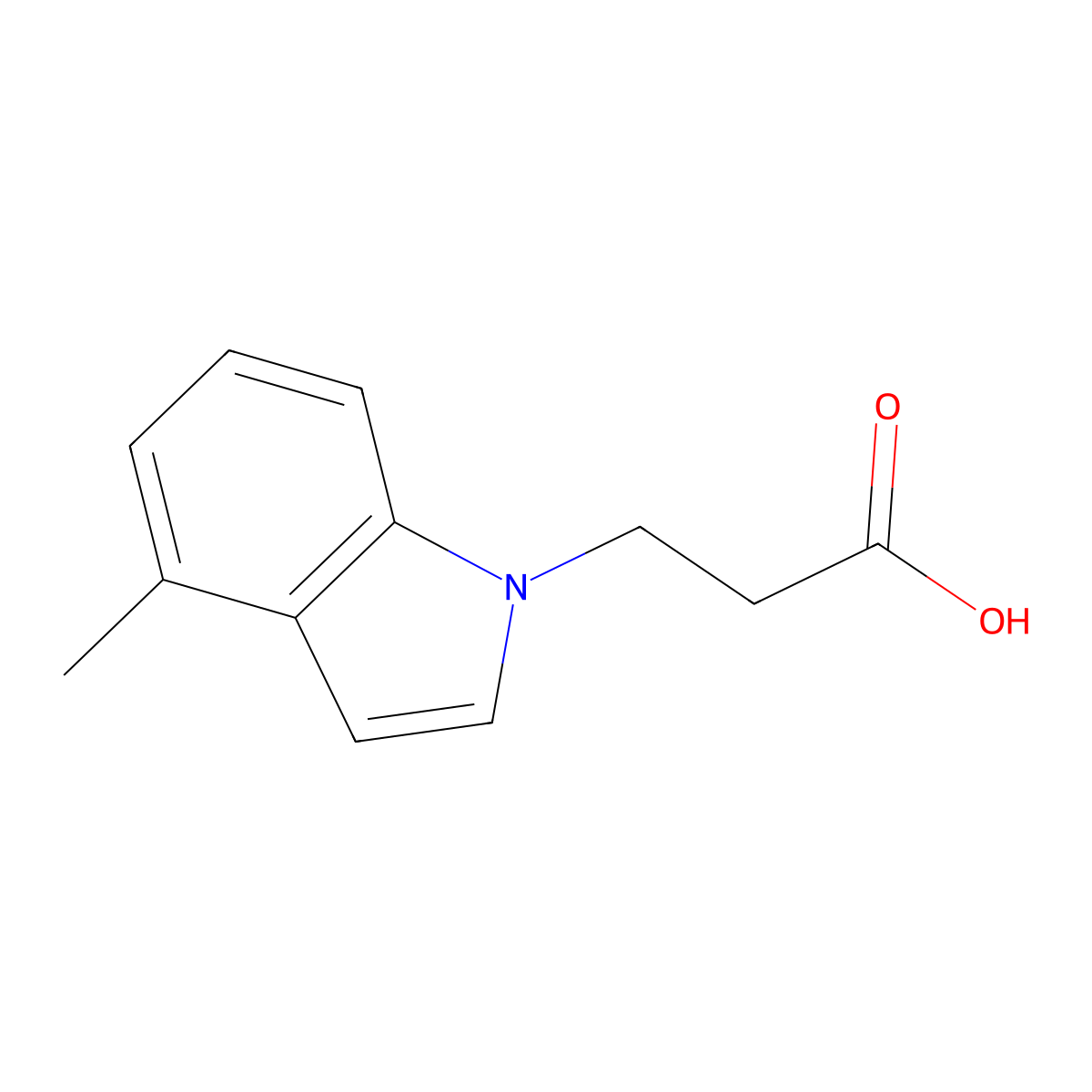 3-(4-methyl-1H-indol-1-yl)propanoic acid molecular structure, CAS 1094654-47-3