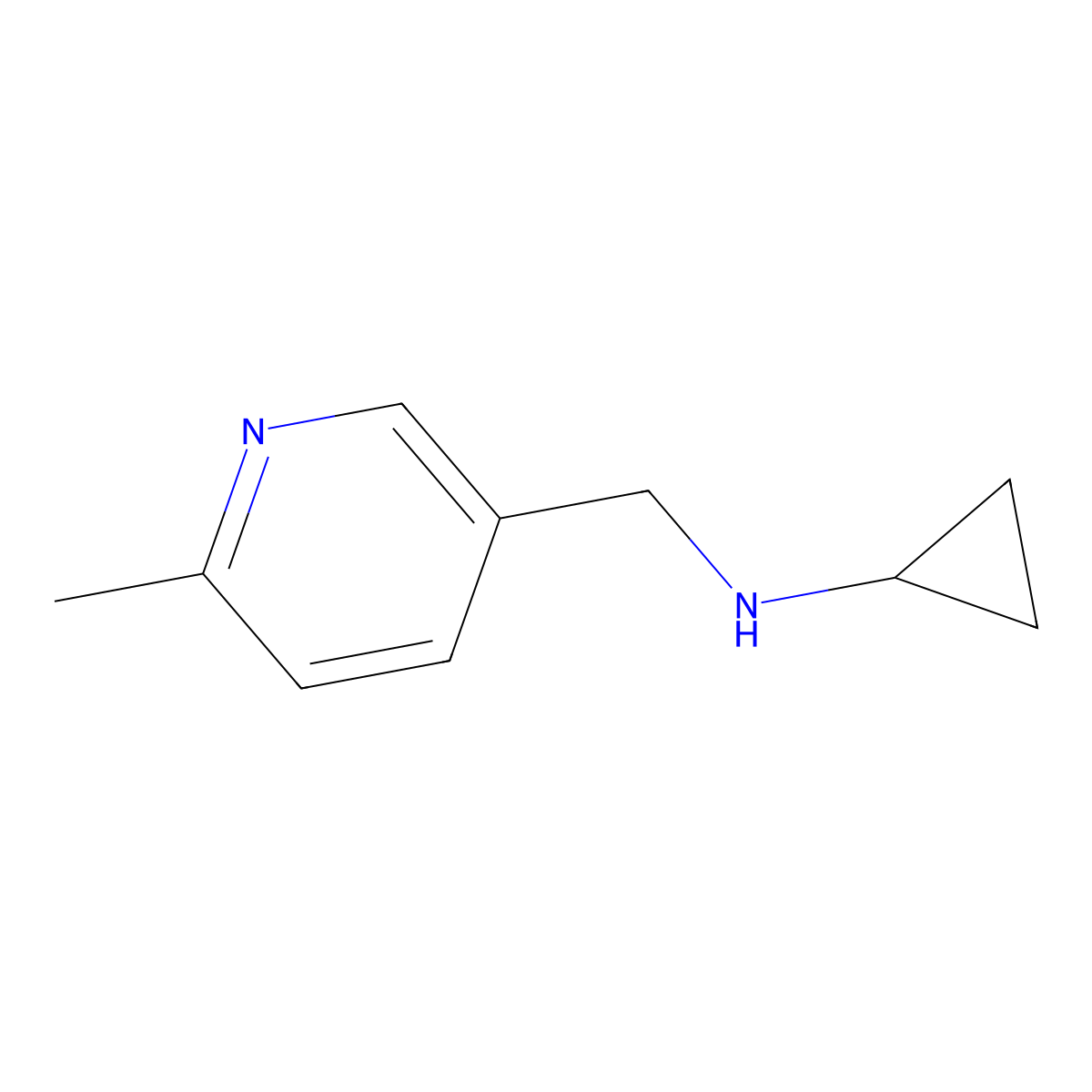 N-[(6-methylpyridin-3-yl)methyl]cyclopropanamine molecular structure, CAS 1094655-05-6