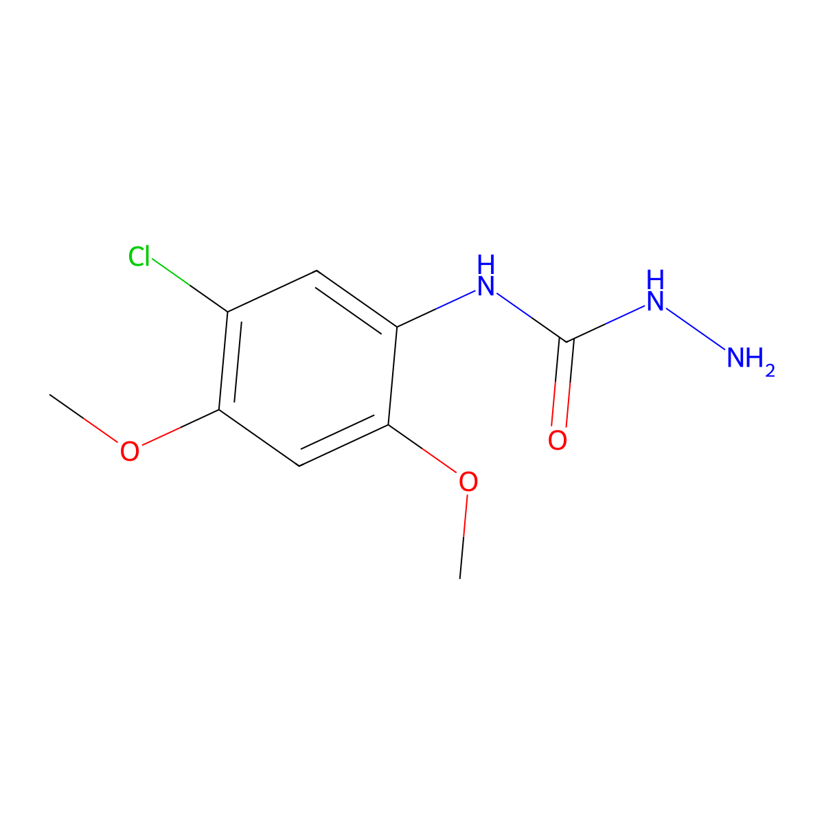3-Amino-1-(5-chloro-2,4-dimethoxyphenyl)urea molecular structure, CAS 1094655-20-5