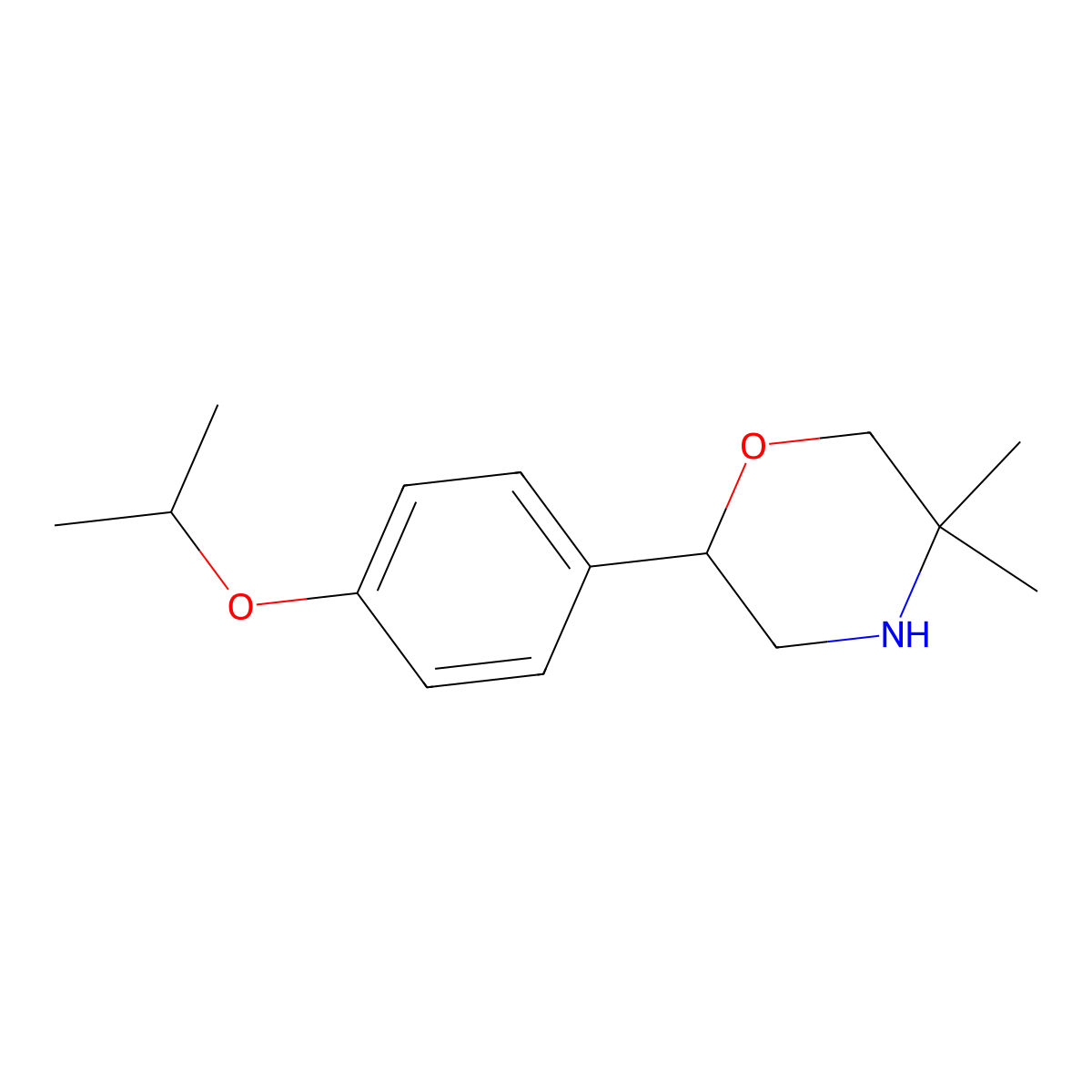 2-(4-Isopropoxyphenyl)-5,5-dimethylmorpholine molecular structure, CAS 1094657-83-6
