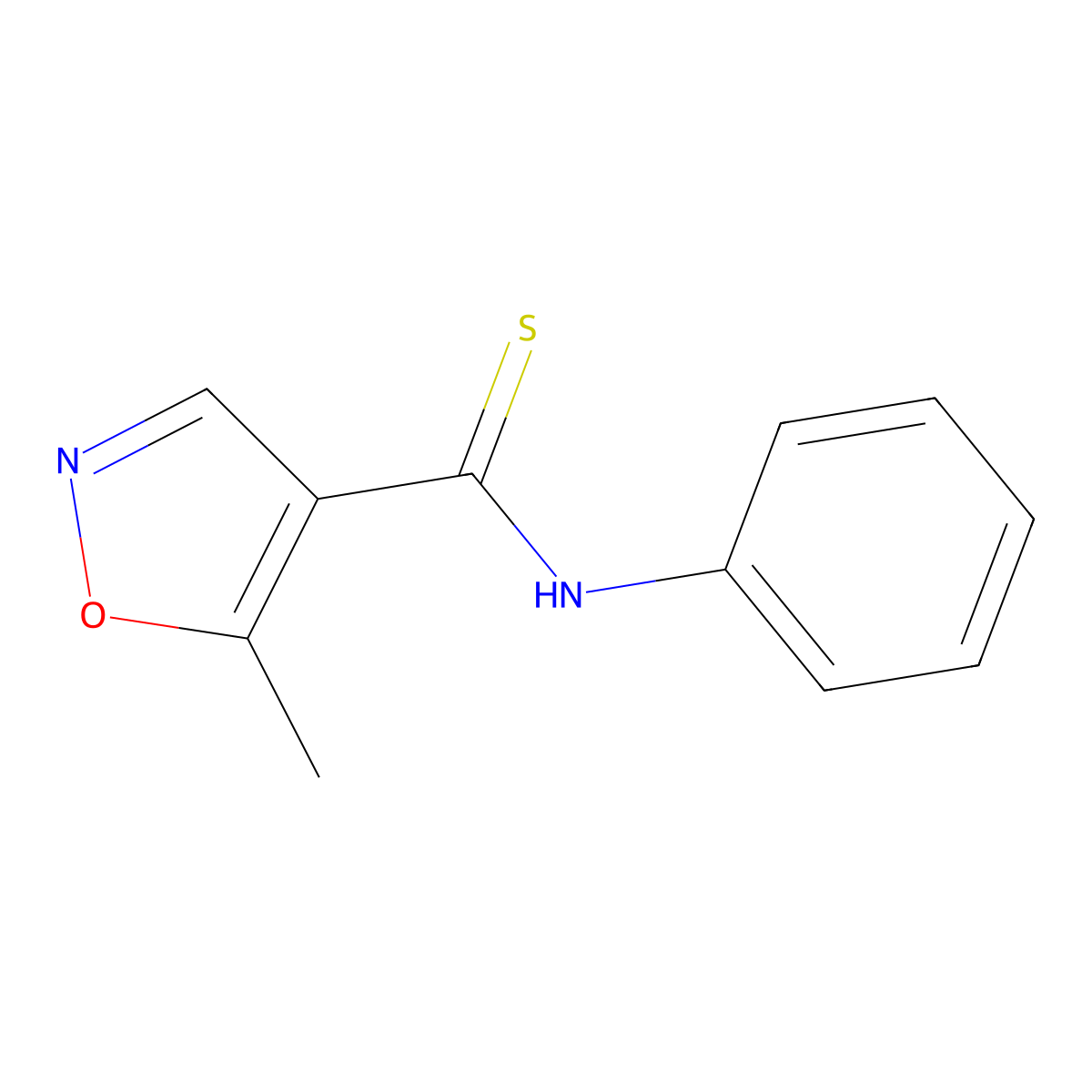 5-methyl-N-phenyl-1,2-oxazole-4-carbothioamide molecular structure, CAS 109466-43-5