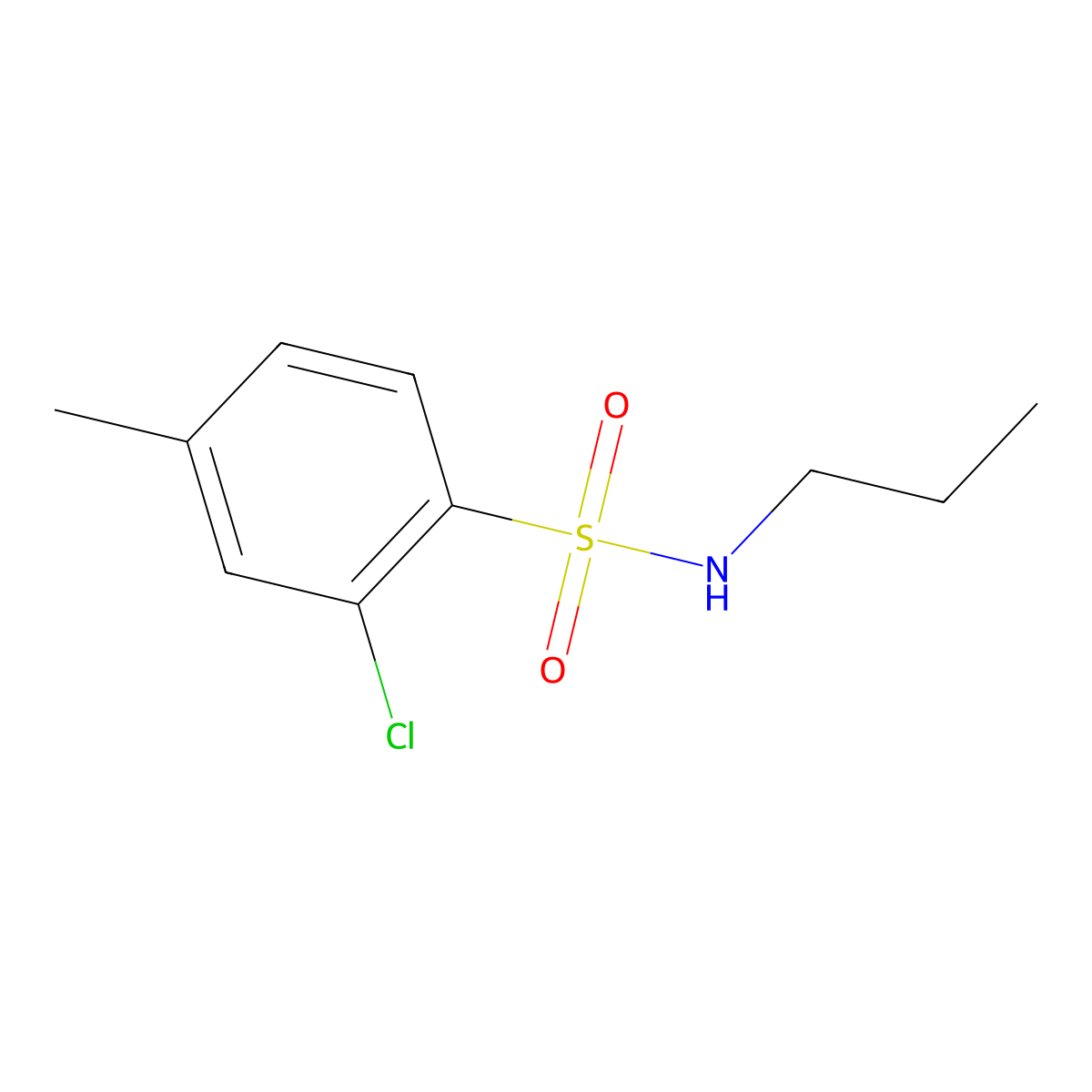 2-chloro-4-methyl-N-propylbenzenesulfonamide molecular structure, CAS 1094661-92-3
