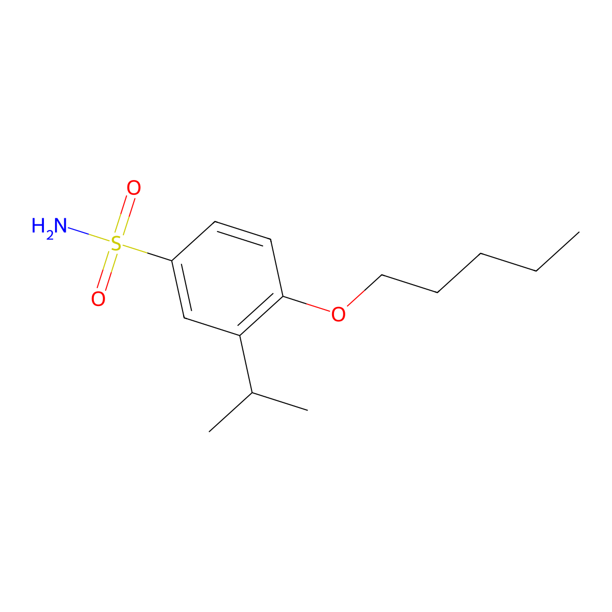 4-(Pentyloxy)-3-(propan-2-yl)benzene-1-sulfonamide molecular structure, CAS 1094662-80-2