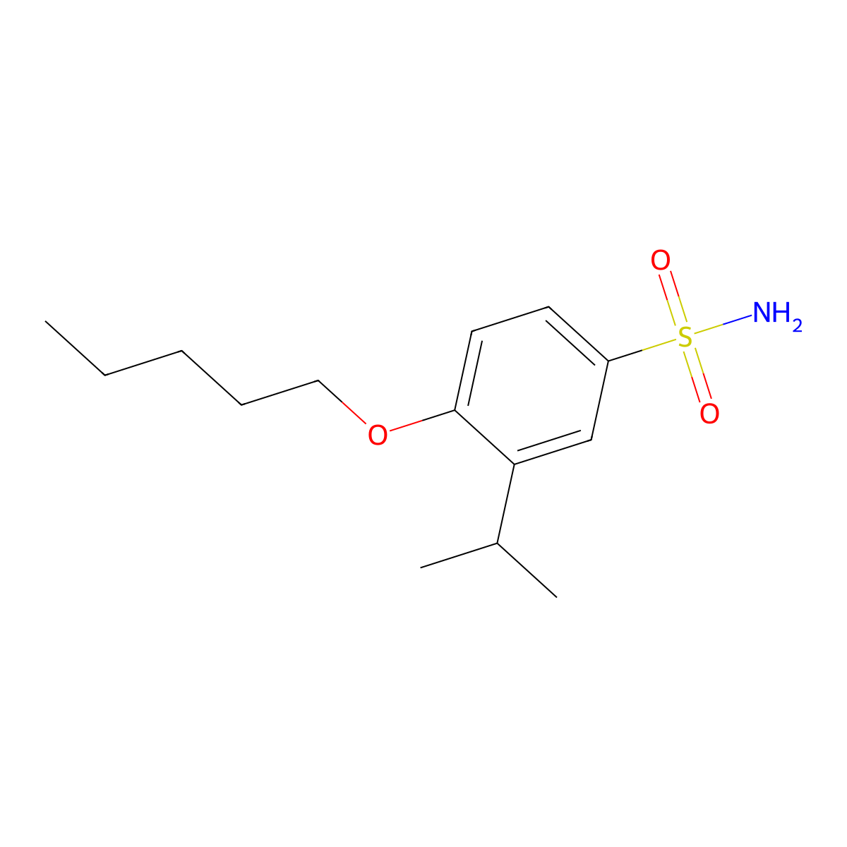 4-(Pentyloxy)-3-(propan-2-yl)benzene-1-sulfonamide molecular structure, CAS 1094662-80-2