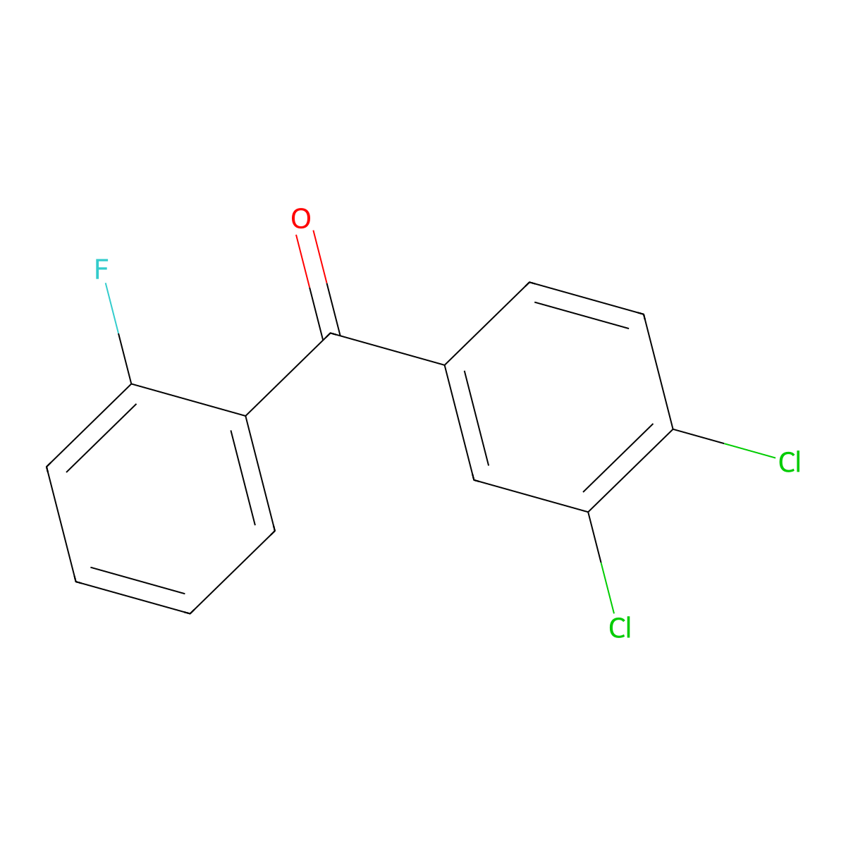 (3,4-Dichlorophenyl)(2-fluorophenyl)methanone molecular structure, CAS 1094664-09-1