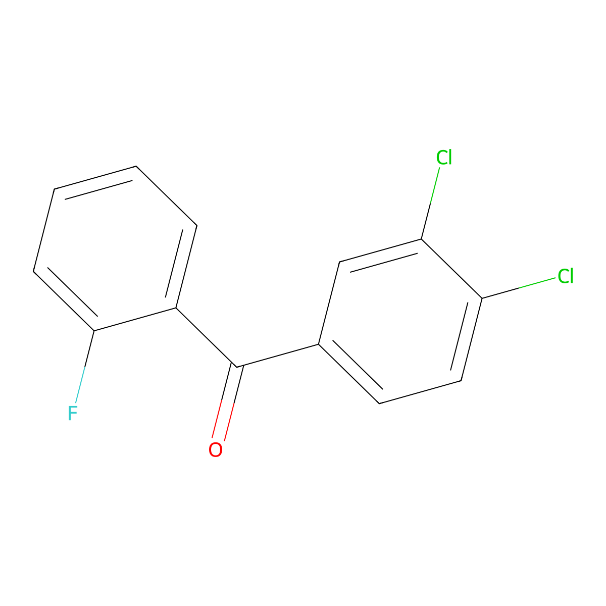 (3,4-Dichlorophenyl)(2-fluorophenyl)methanone molecular structure, CAS 1094664-09-1