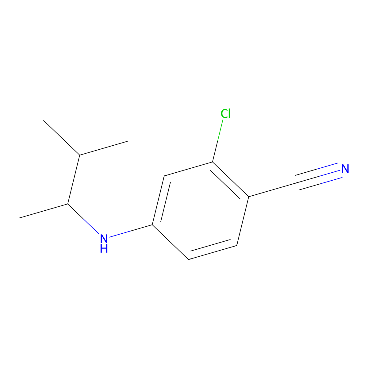 2-Chloro-4-[(3-methylbutan-2-yl)amino]benzonitrile molecular structure, CAS 1094667-59-0