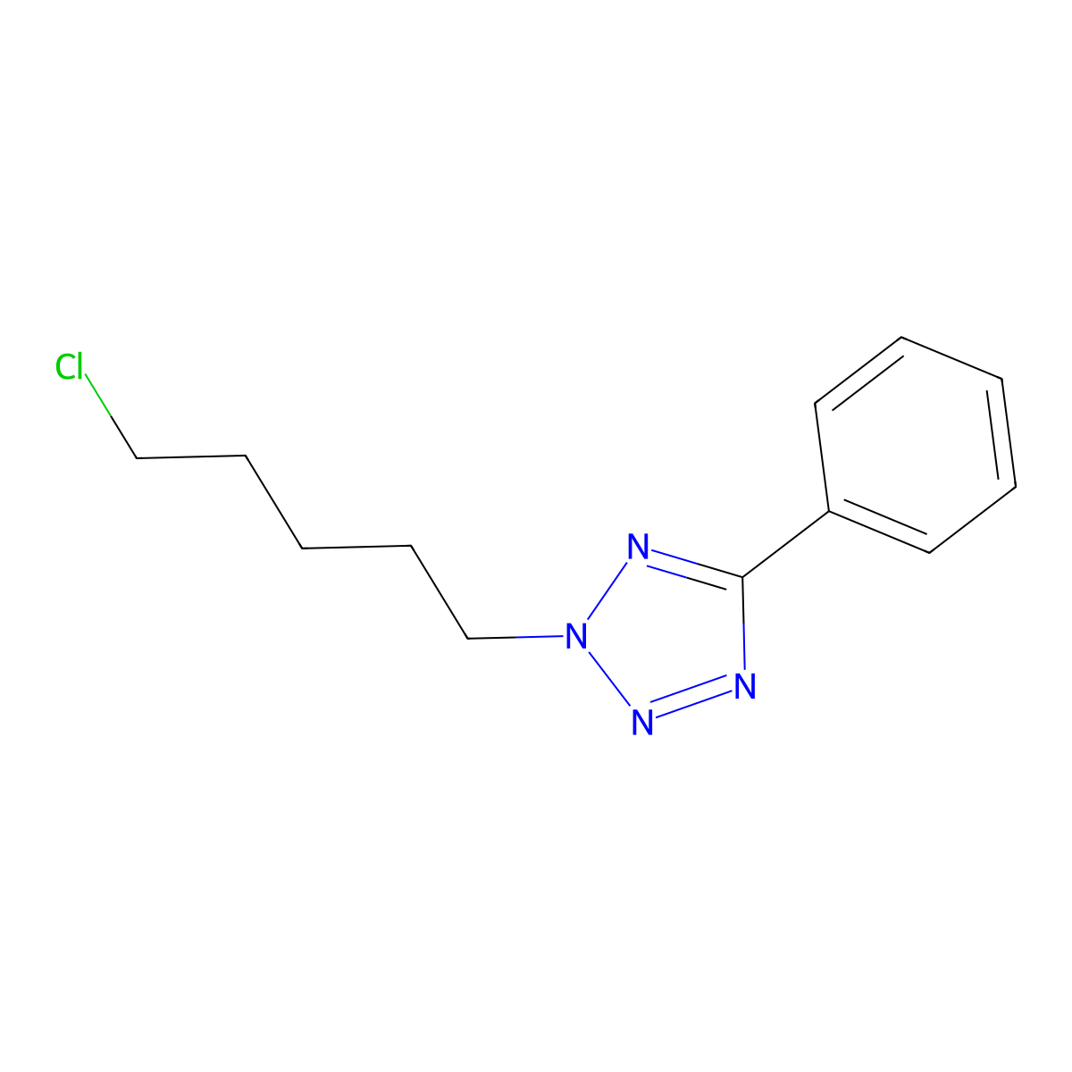 2-(5-chloropentyl)-5-phenyl-2H-1,2,3,4-tetrazole molecular structure, CAS 1094667-82-9