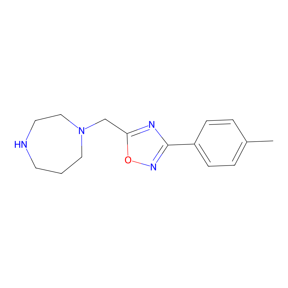 1-{[3-(4-Methylphenyl)-1,2,4-oxadiazol-5-yl]methyl}-1,4-diazepane molecular structure, CAS 1094668-16-2