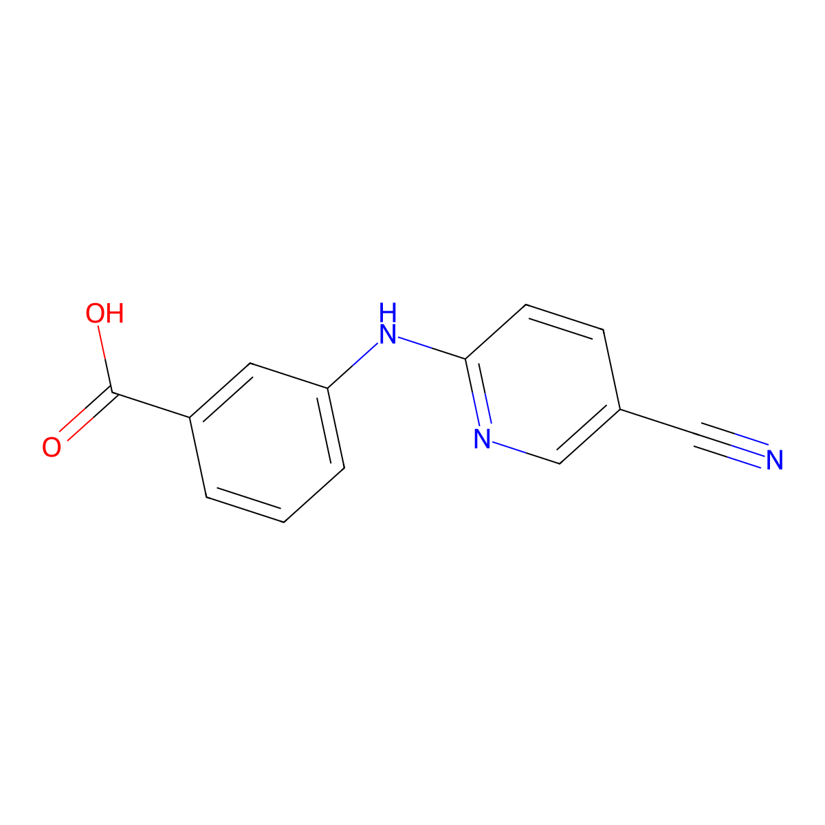 3-(5-Cyanopyridin-2-ylamino)benzoic acid molecular structure, CAS 1094668-69-5