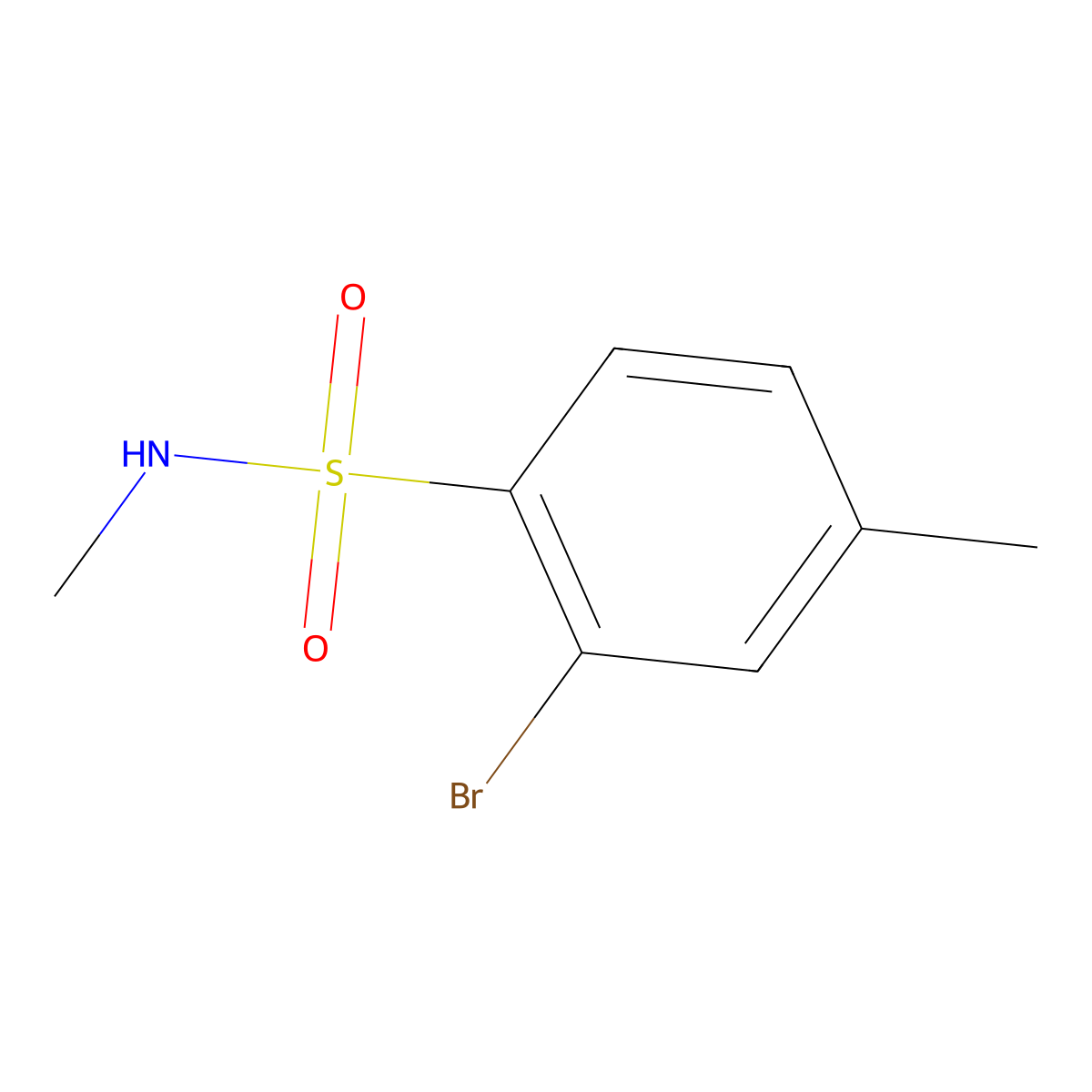 2-Bromo-N,4-dimethylbenzene-1-sulfonamide molecular structure, CAS 1094668-81-1