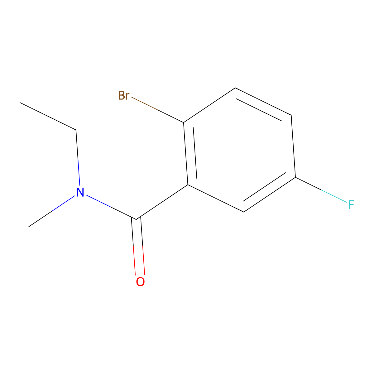 2-bromo-N-ethyl-5-fluoro-N-methylbenzamide molecular structure, CAS 1094669-62-1