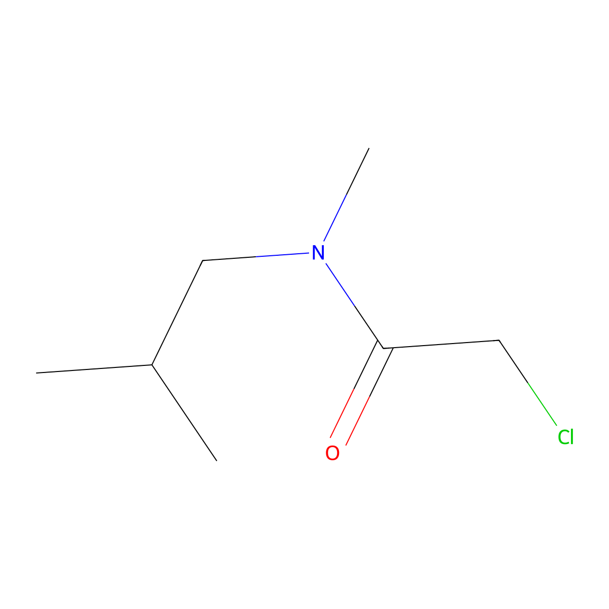 2-chloro-N-methyl-N-(2-methylpropyl)acetamide molecular structure, CAS 1094670-35-5