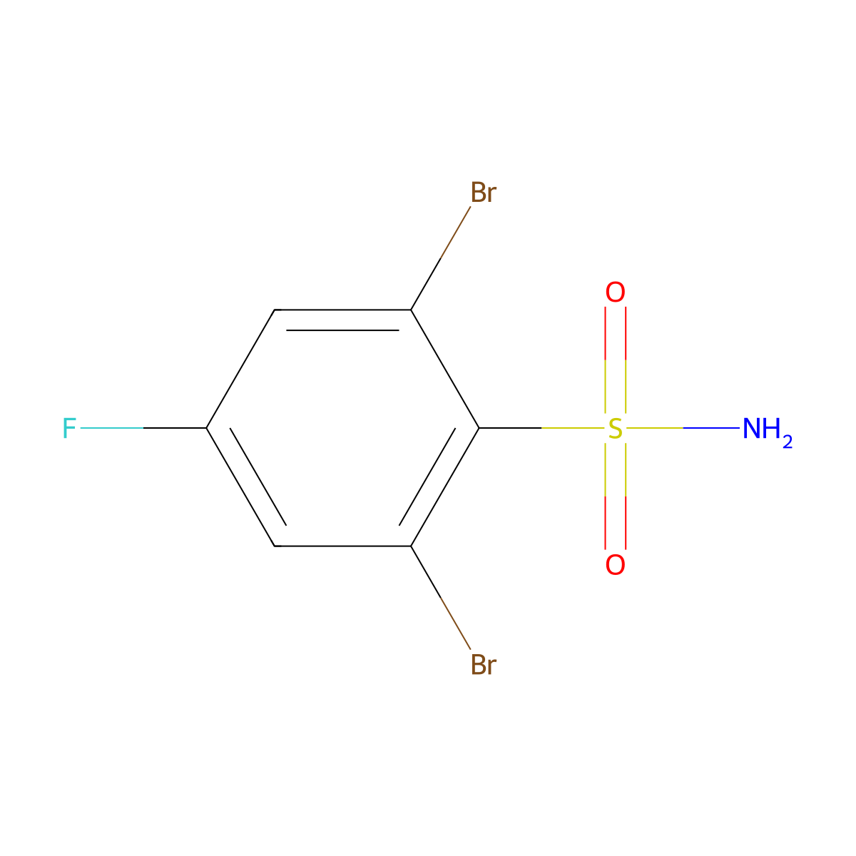 2,6-Dibromo-4-fluorobenzene-1-sulfonamide molecular structure, CAS 1094671-84-7