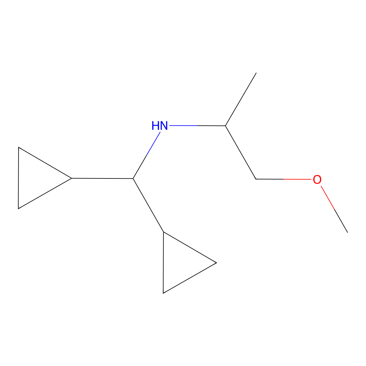 (Dicyclopropylmethyl)(1-methoxypropan-2-yl)amine molecular structure, CAS 1094673-01-4