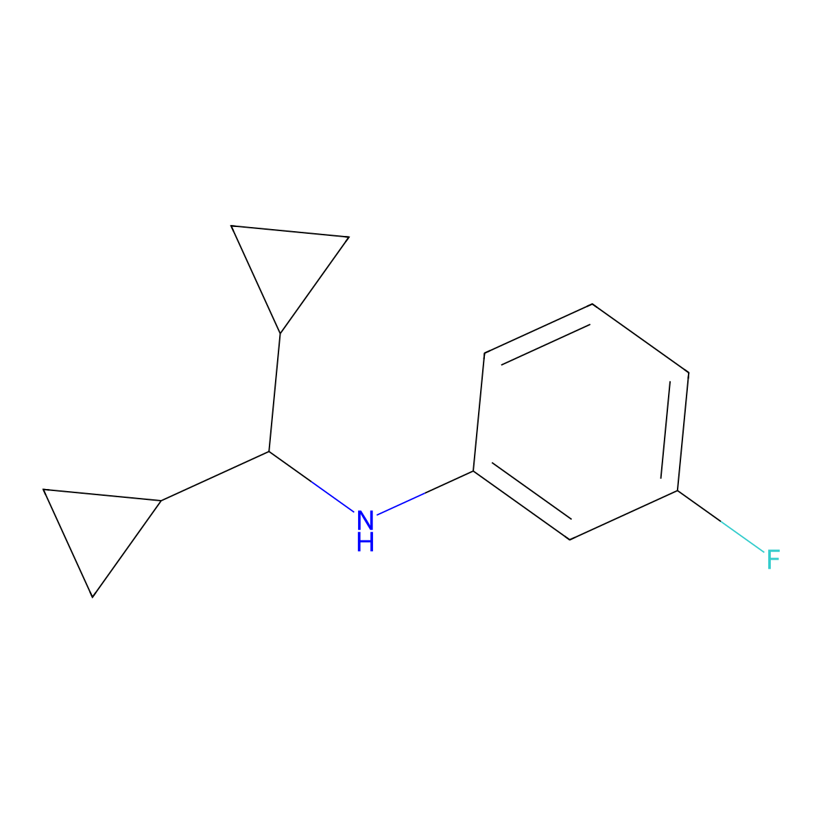 N-(dicyclopropylmethyl)-3-fluoroaniline molecular structure, CAS 1094673-05-8