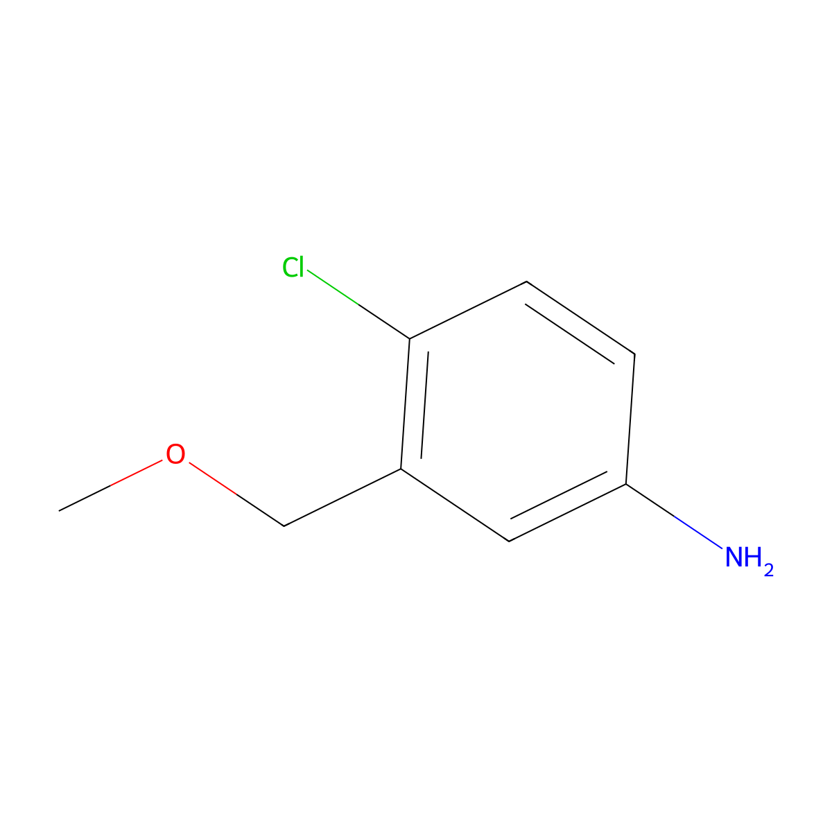 4-Chloro-3-(methoxymethyl)aniline molecular structure, CAS 1094675-66-7