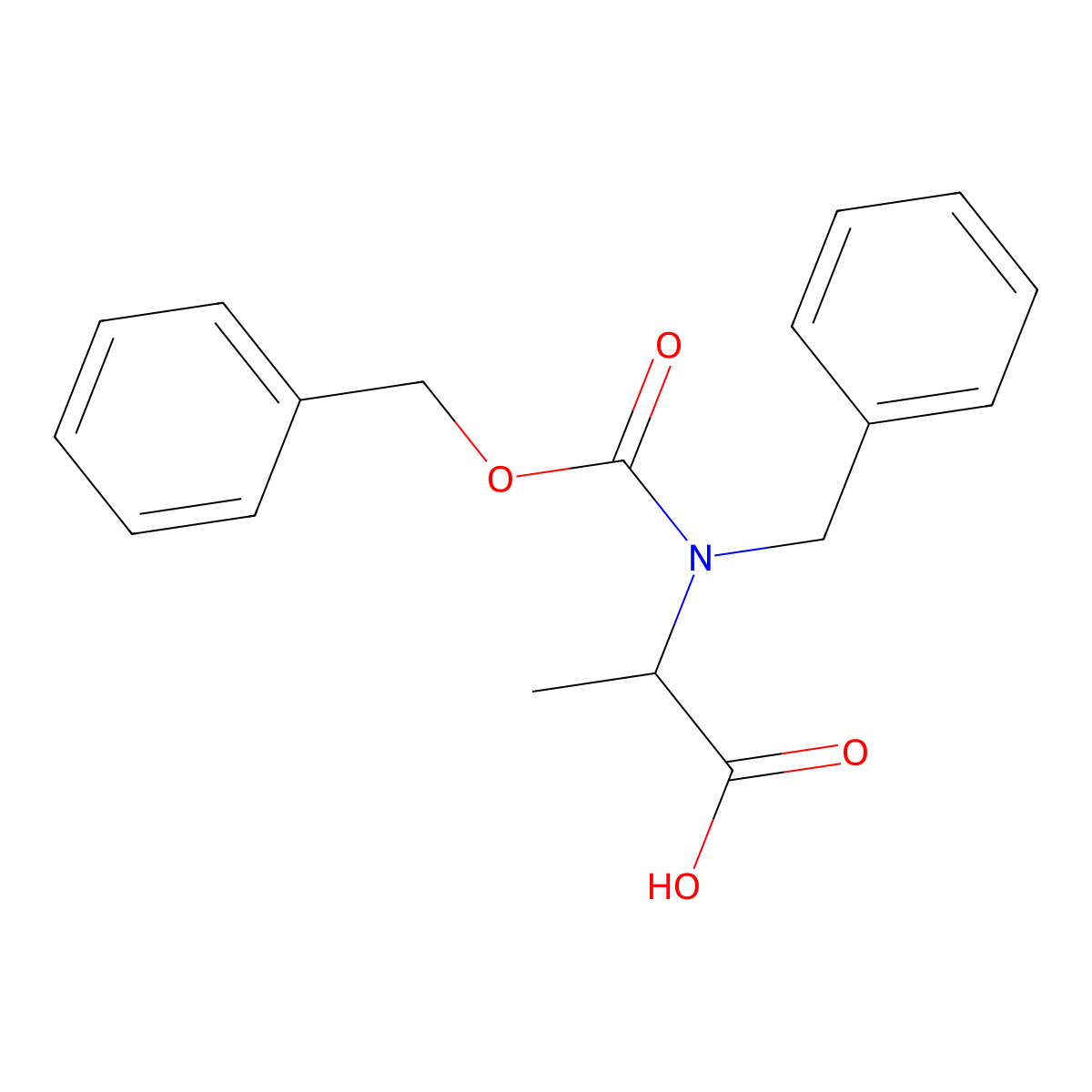 (2S)-2-{benzyl[(benzyloxy)carbonyl]amino}propanoic acid molecular structure, CAS 109468-23-7