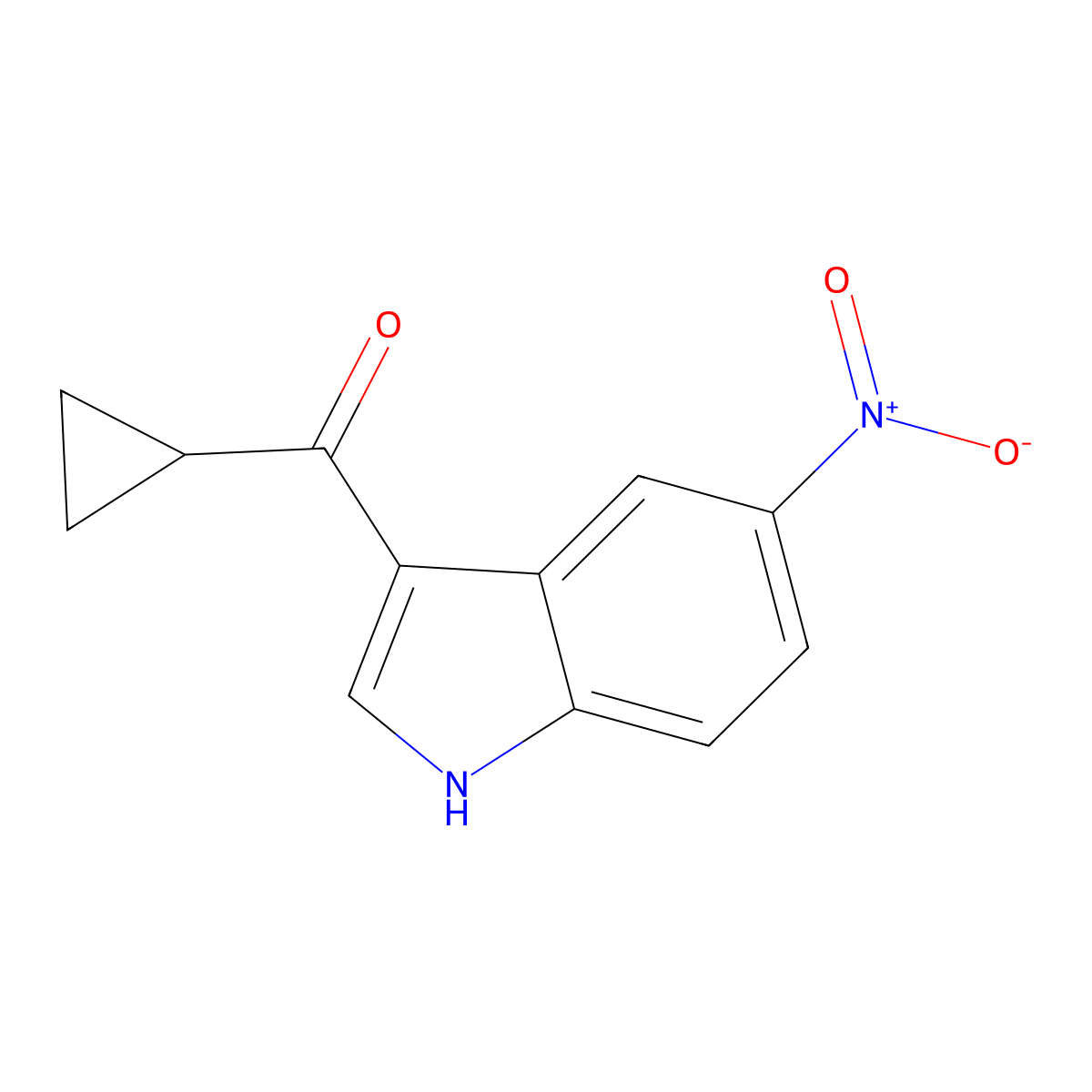 3-cyclopropanecarbonyl-5-nitro-1H-indole molecular structure, CAS 1094681-83-0