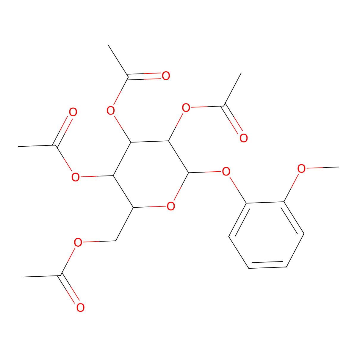 [3,4,5-Triacetyloxy-6-(2-methoxyphenoxy)oxan-2-yl]methyl acetate molecular structure, CAS 1094684-28-2