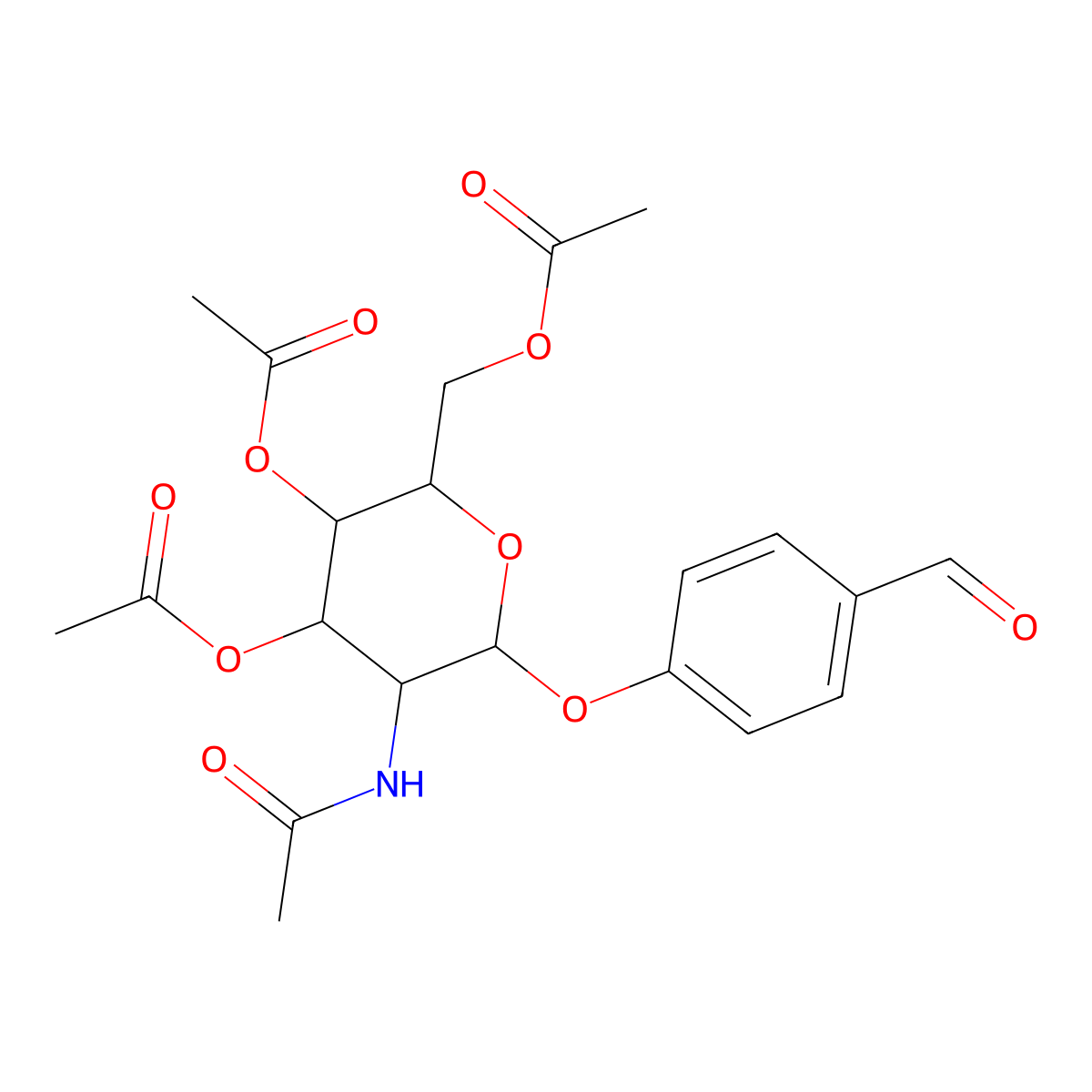 [5-Acetamido-3,4-diacetyloxy-6-(4-formylphenoxy)oxan-2-yl]methyl acetate molecular structure, CAS 1094684-33-9