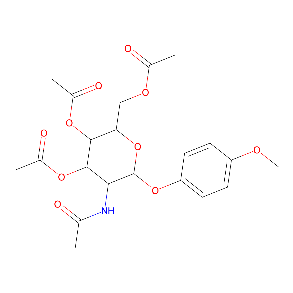 [3,4-Bis(acetyloxy)-5-acetamido-6-(4-methoxyphenoxy)oxan-2-yl]methyl acetate molecular structure, CAS 1094684-35-1