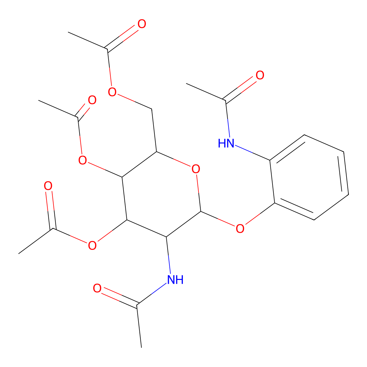 [5-Acetamido-6-(2-acetamidophenoxy)-3,4-diacetyloxyoxan-2-yl]methyl acetate molecular structure, CAS 1094684-56-6