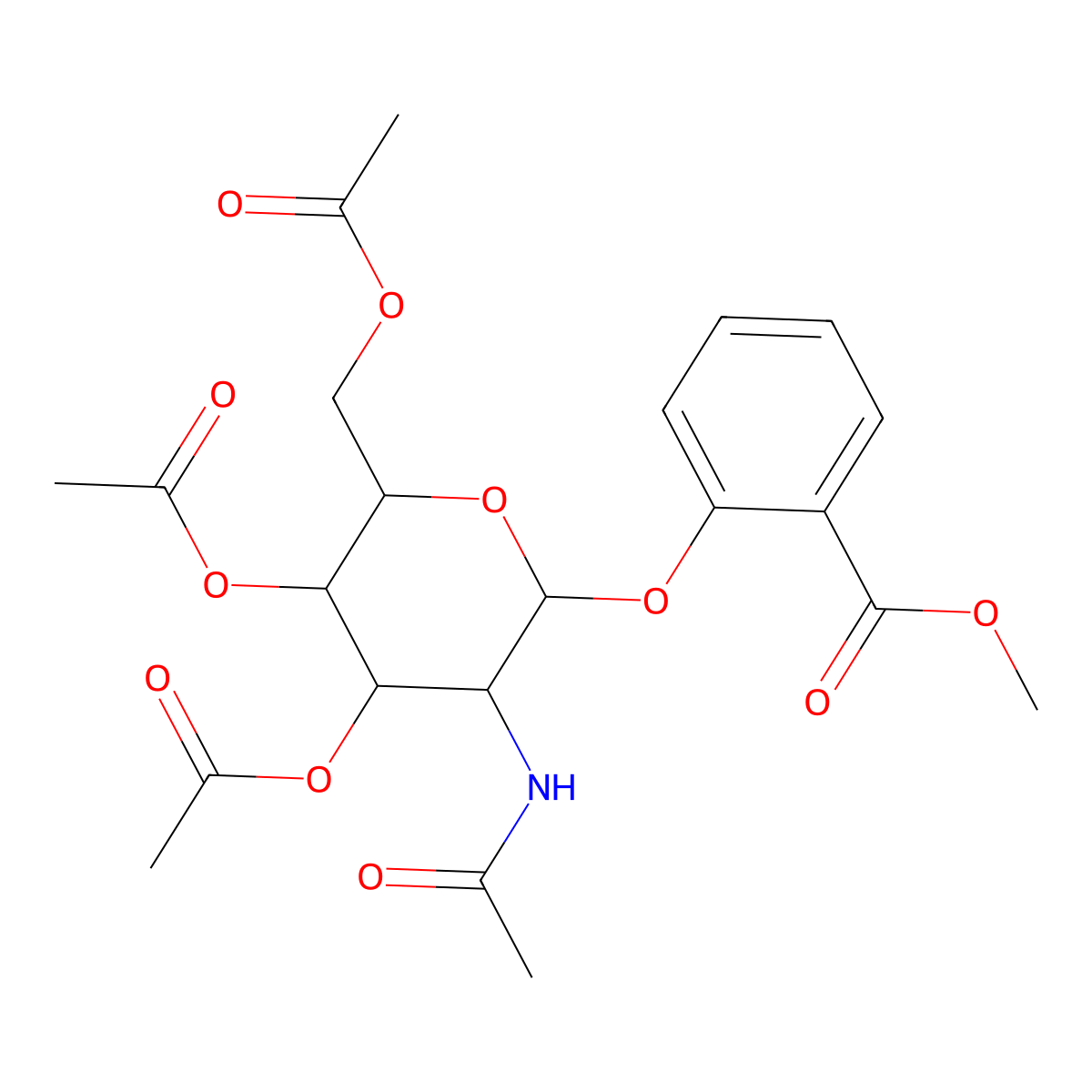 Methyl 2-{[4,5-bis(acetyloxy)-6-[(acetyloxy)methyl]-3-acetamidooxan-2-yl]oxy}benzoate molecular structure, CAS 1094684-62-4