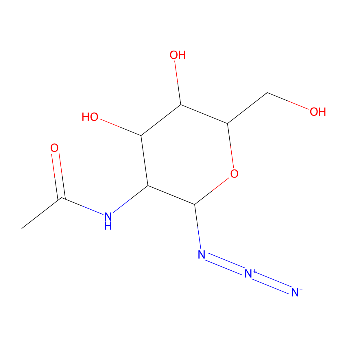 N-[2-azido-4,5-dihydroxy-6-(hydroxymethyl)oxan-3-yl]acetamide molecular structure, CAS 1094684-86-2