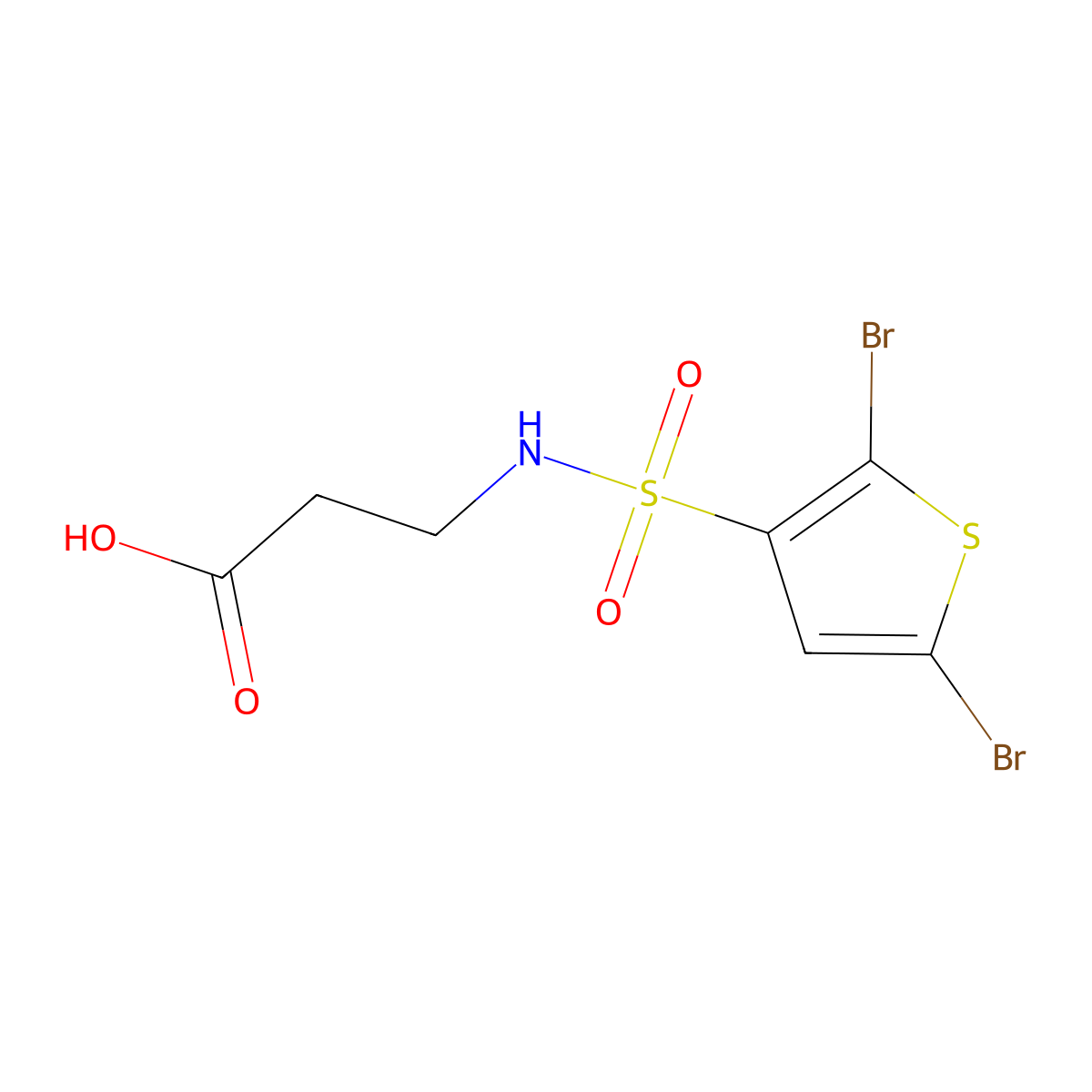 3-(2,5-Dibromothiophene-3-sulfonamido)propanoic acid molecular structure, CAS 1094685-59-2