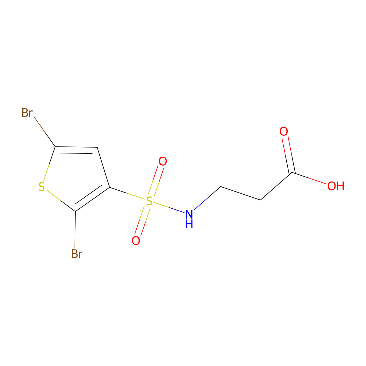 3-(2,5-Dibromothiophene-3-sulfonamido)propanoic acid molecular structure, CAS 1094685-59-2