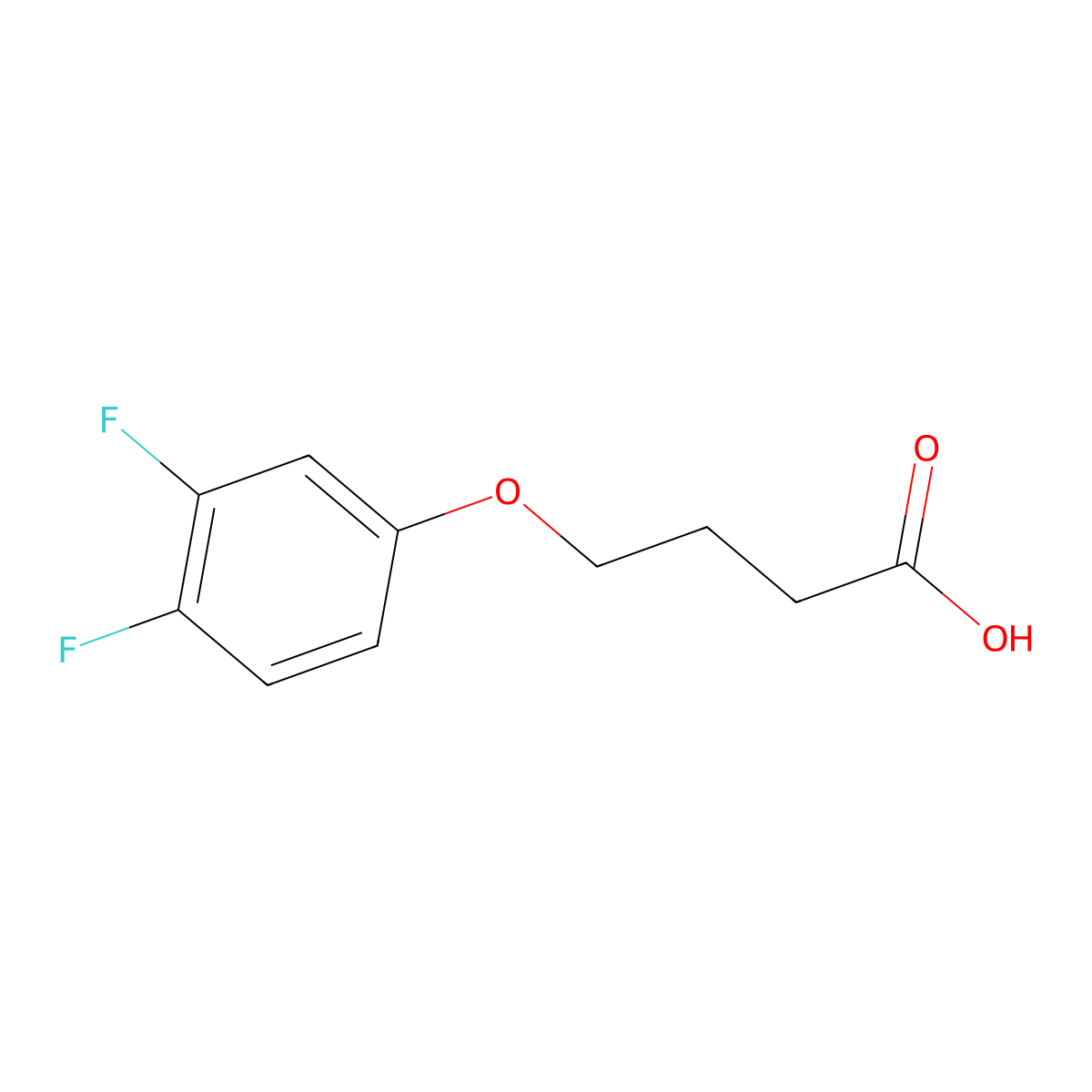 4-(3,4-Difluorophenoxy)butanoic acid molecular structure, CAS 1094686-26-6