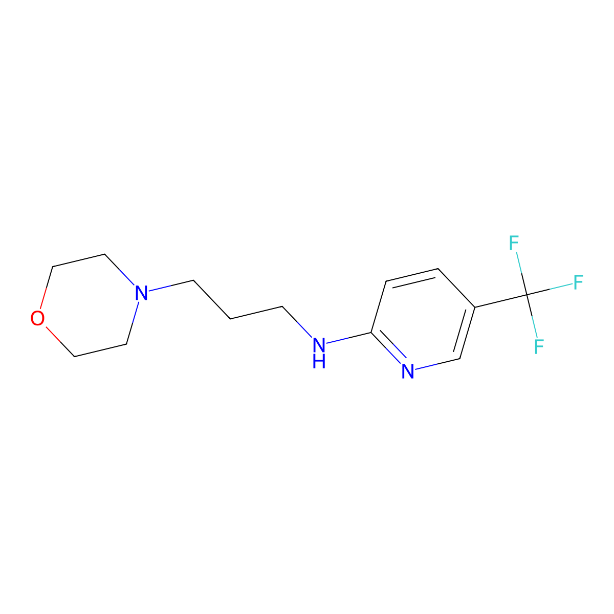 N-(3-morpholinopropyl)-5-(trifluoromethyl)pyridin-2-amine molecular structure, CAS 1094686-81-3