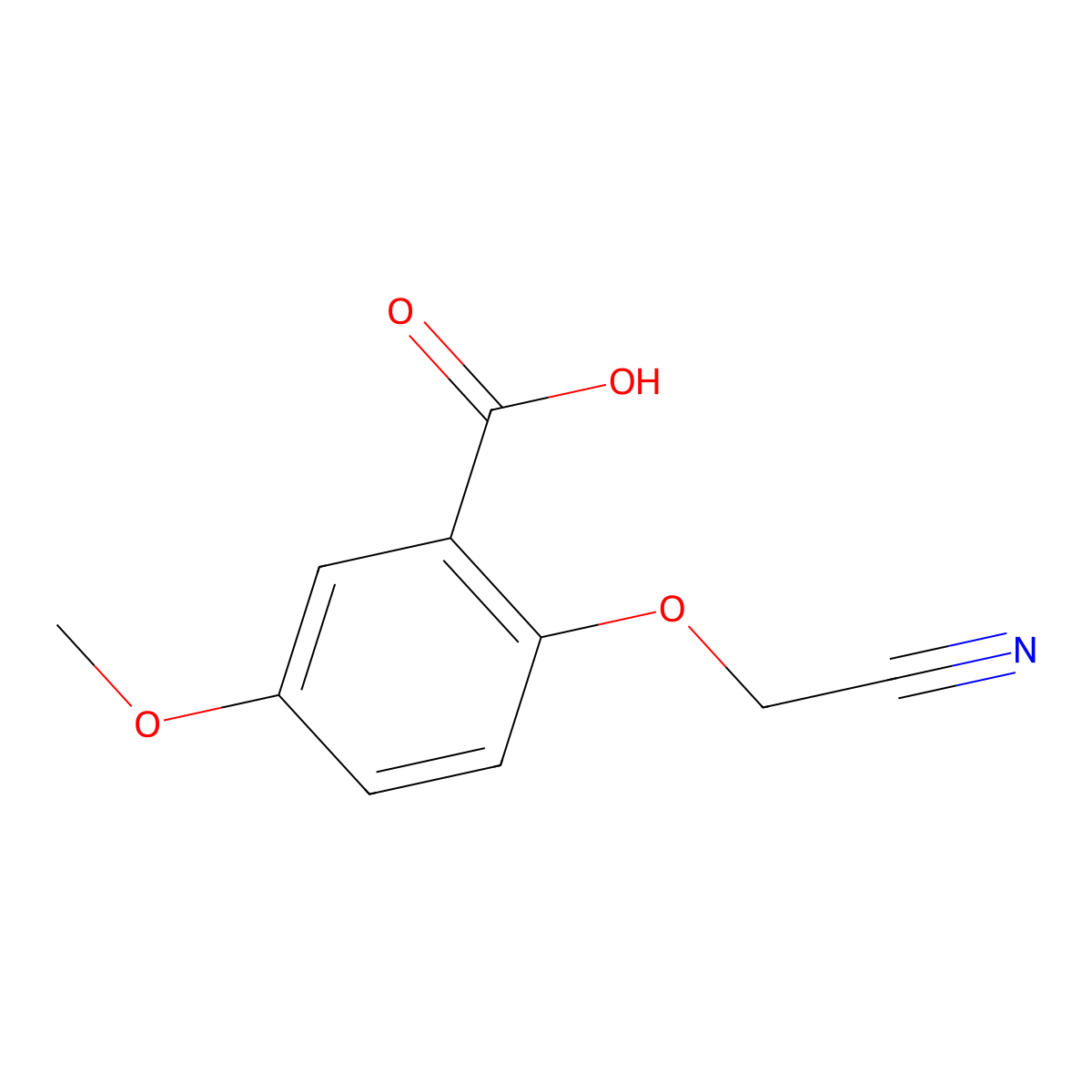 2-(Cyanomethoxy)-5-methoxybenzoic acid molecular structure, CAS 1094687-59-8