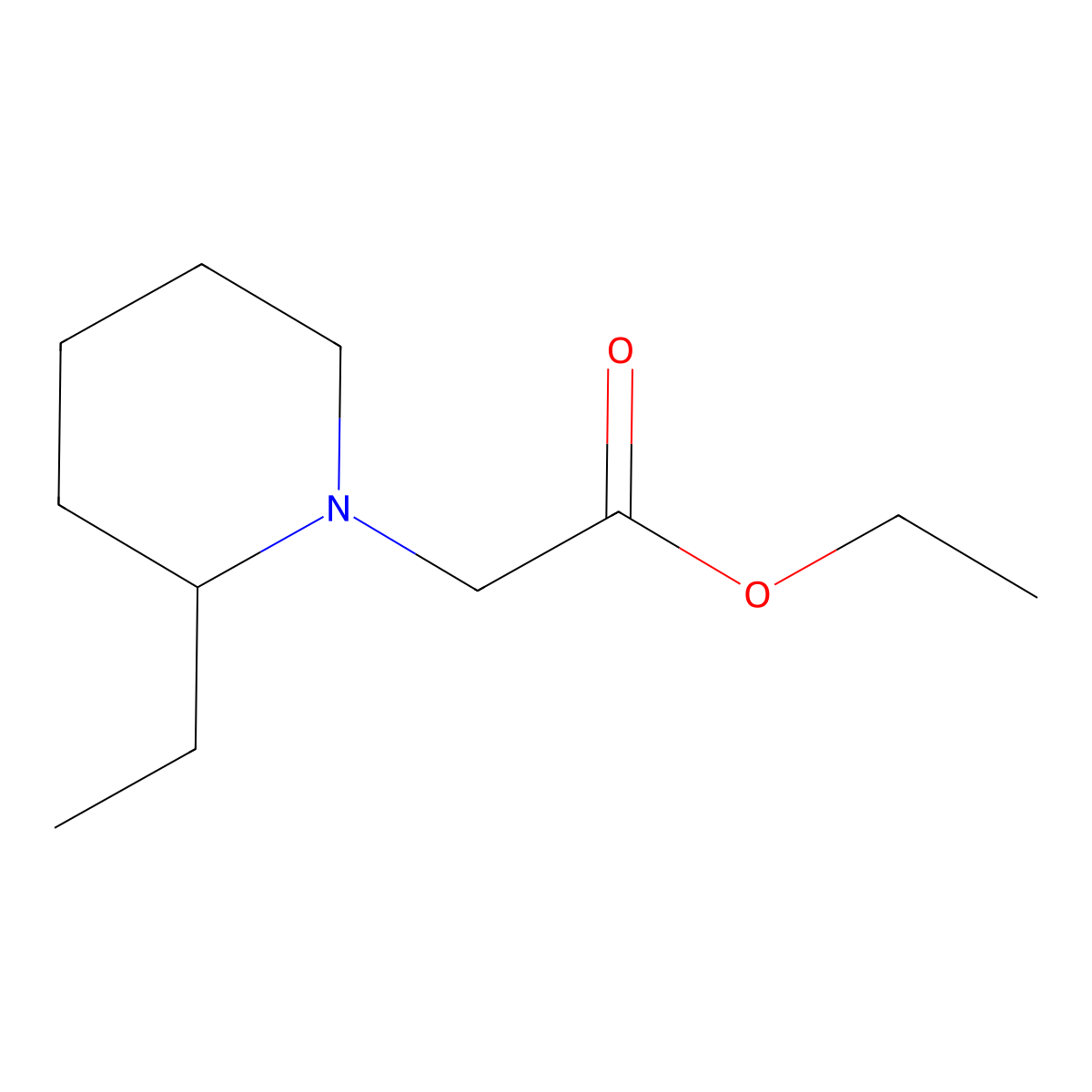 Ethyl (2-ethylpiperidin-1-yl)acetate molecular structure, CAS 1094687-67-8