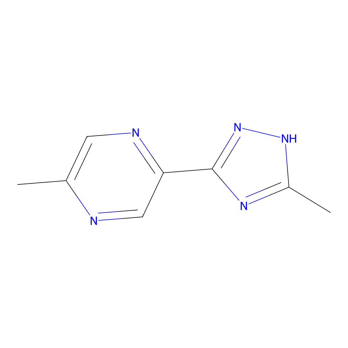 2-methyl-5-(3-methyl-1H-1,2,4-triazol-5-yl)pyrazine molecular structure, CAS 1094688-02-4