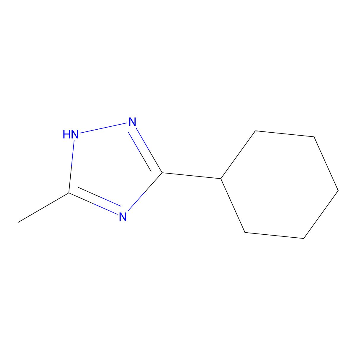 5-cyclohexyl-3-methyl-1H-1,2,4-triazole molecular structure, CAS 1094688-05-7