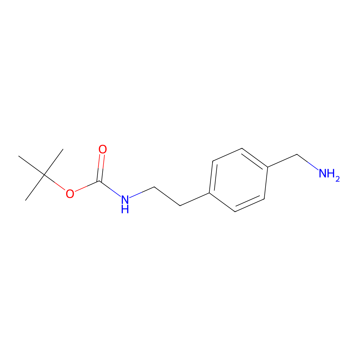 Tert-butyl 4-(aminomethyl)phenethylcarbamate molecular structure, CAS 1094689-12-9