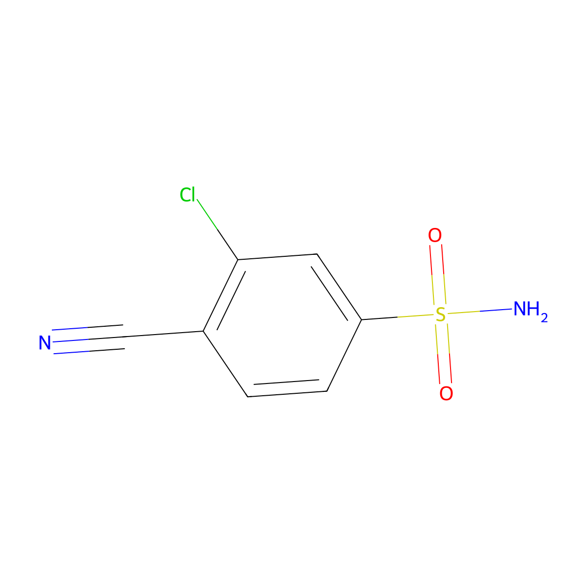 3-Chloro-4-cyanobenzene-1-sulfonamide molecular structure, CAS 1094691-00-5