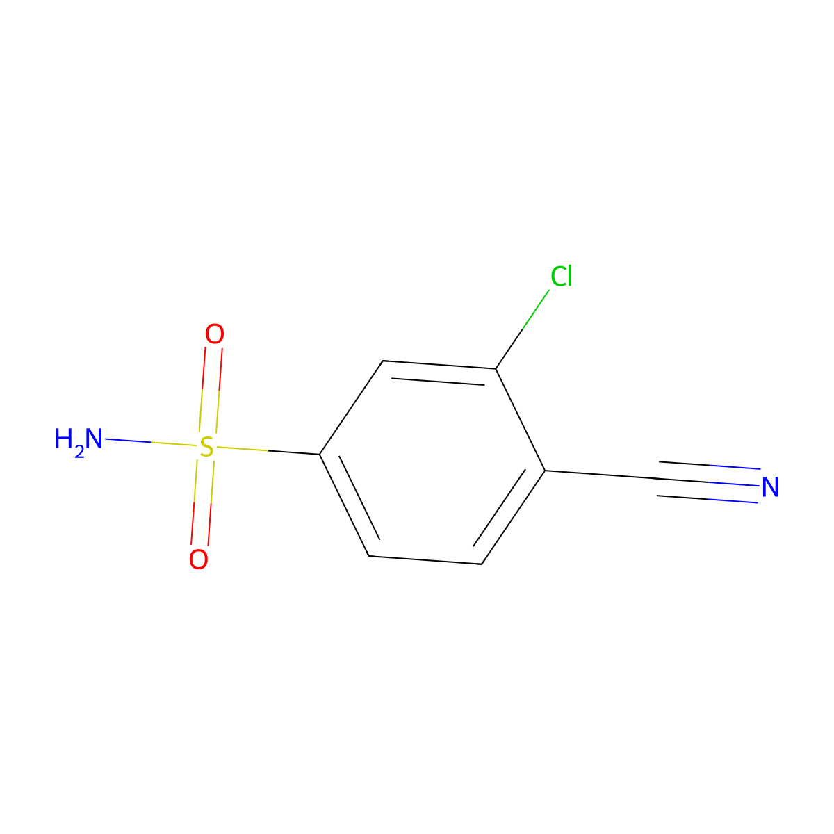 3-Chloro-4-cyanobenzene-1-sulfonamide molecular structure, CAS 1094691-00-5