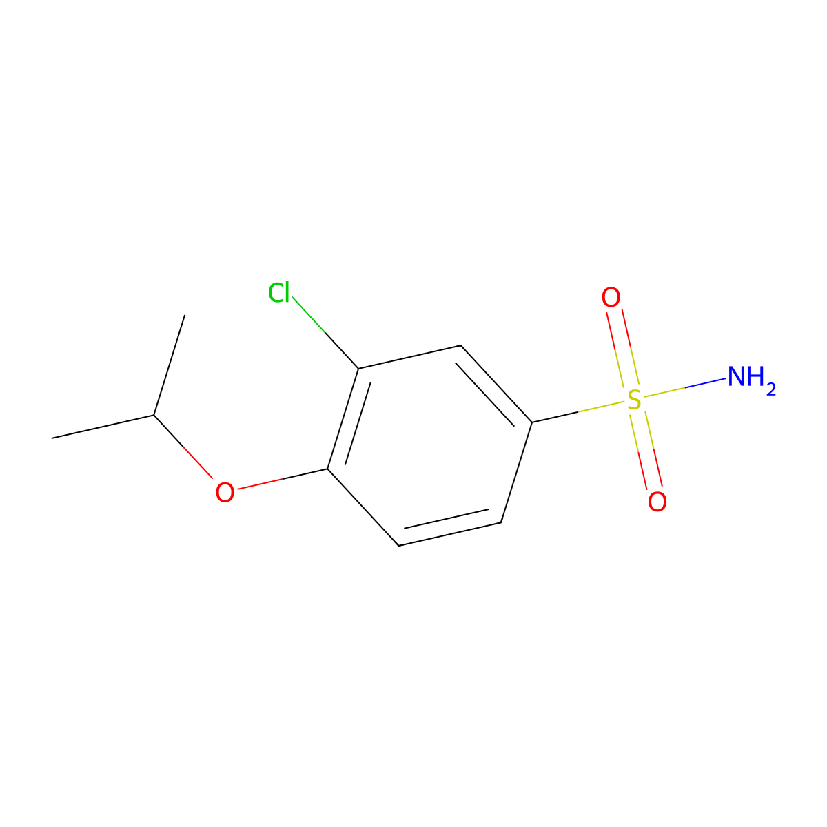 3-Chloro-4-(propan-2-yloxy)benzene-1-sulfonamide molecular structure, CAS 1094691-30-1