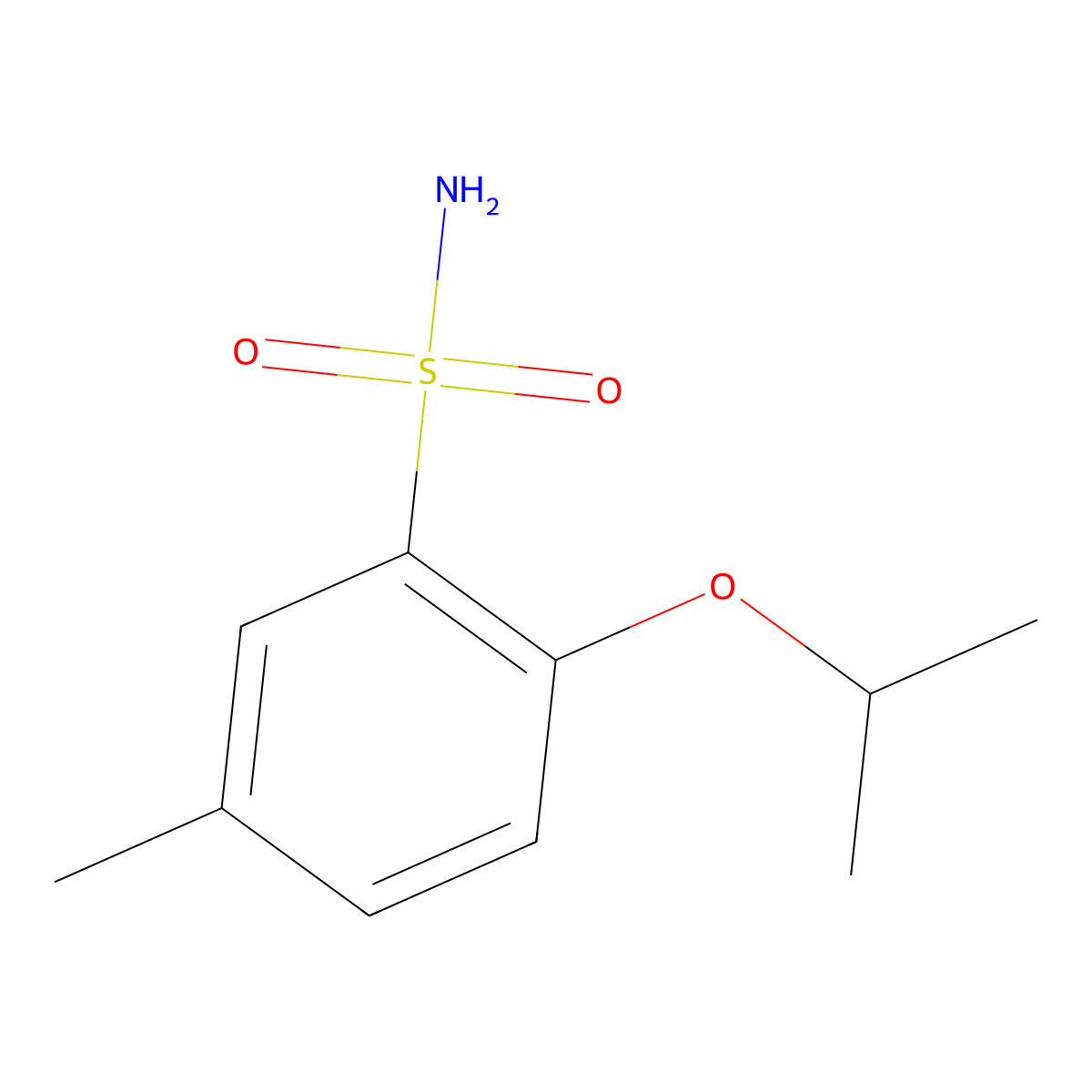 5-Methyl-2-(propan-2-yloxy)benzene-1-sulfonamide molecular structure, CAS 1094691-36-7