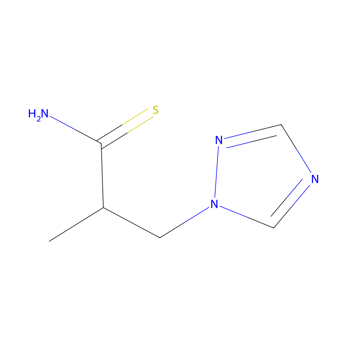 2-methyl-3-(1H-1,2,4-triazol-1-yl)propanethioamide molecular structure, CAS 1094692-47-3
