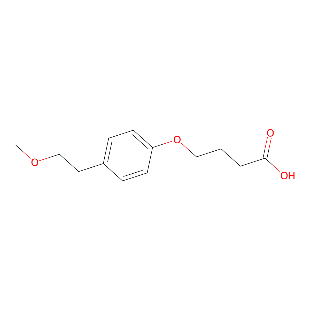 4-[4-(2-Methoxyethyl)phenoxy]butanoic acid molecular structure, CAS 1094693-27-2