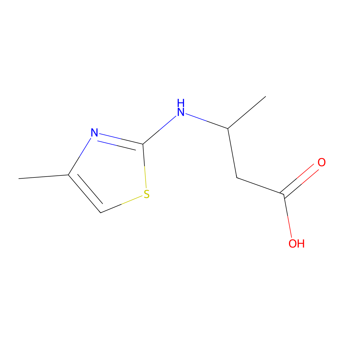 3-[(4-Methyl-1,3-thiazol-2-yl)amino]butanoic acid molecular structure, CAS 1094695-16-5