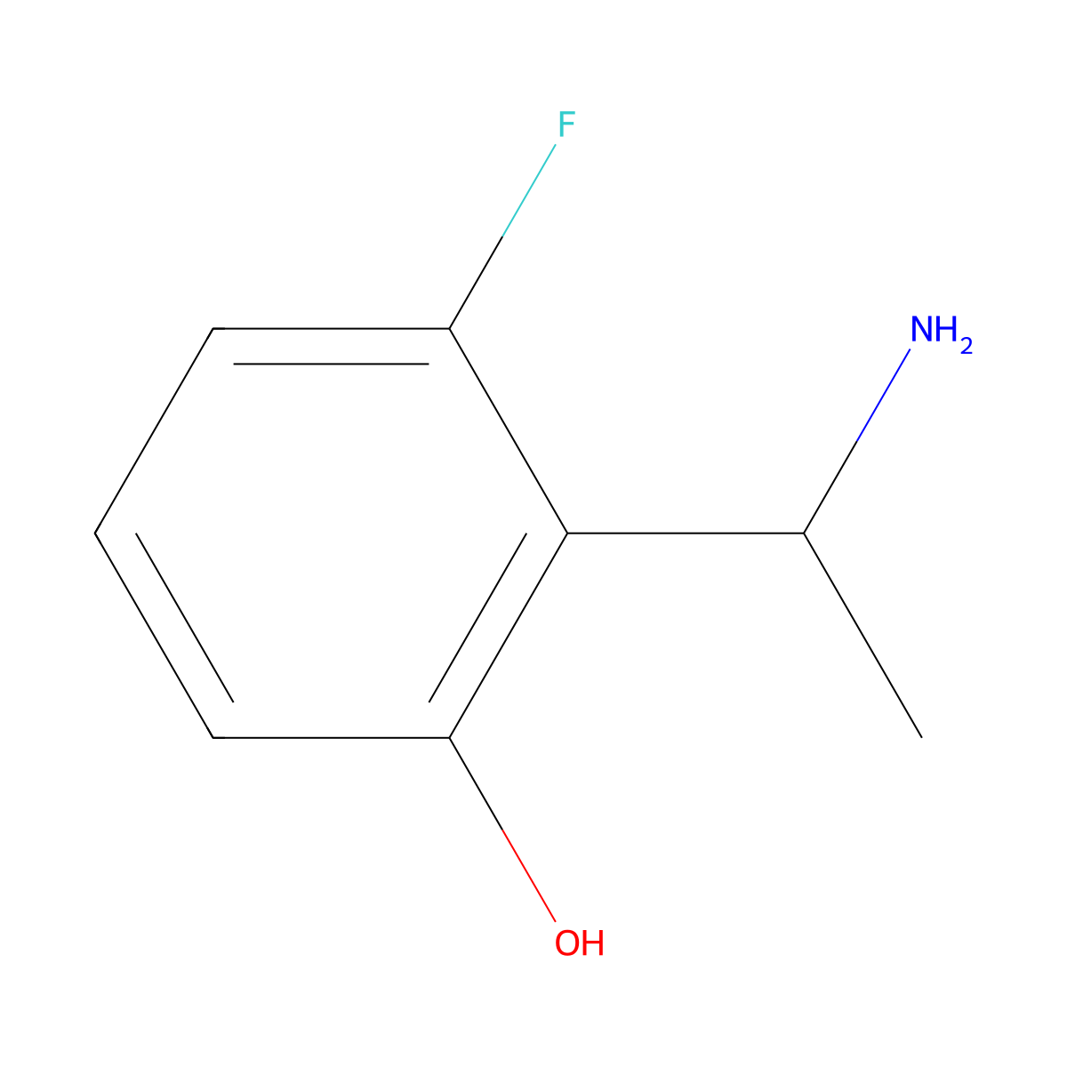 2-(1-Aminoethyl)-3-fluorophenol molecular structure, CAS 1094697-98-9