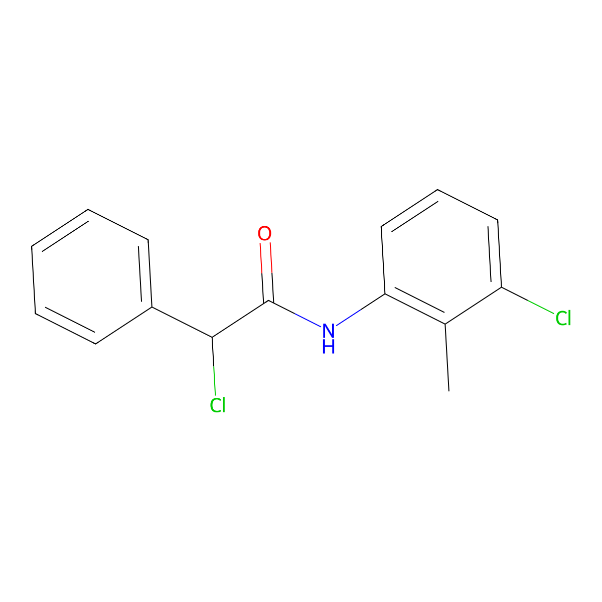 2-Chloro-N-(3-chloro-2-methylphenyl)-2-phenylacetamide molecular structure, CAS 1094700-26-1